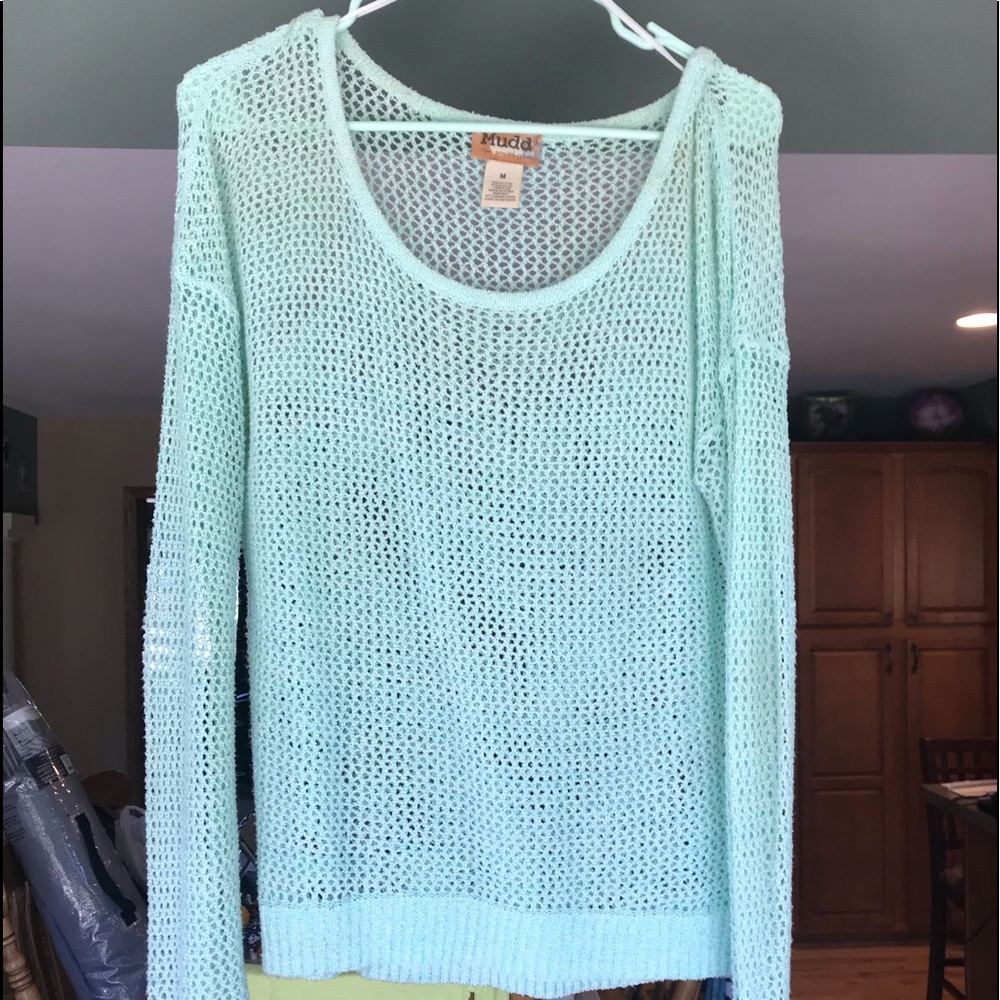 Knit green sweater